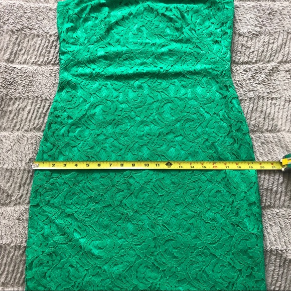 SOLD | Tadashi Shoji Green Lace Dress Size 10 - Picture 7 of 8